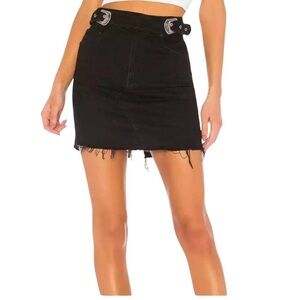 GRLFRND Women’s Mini Western Denim Skirt Simona Wear Me Out Black Size 25